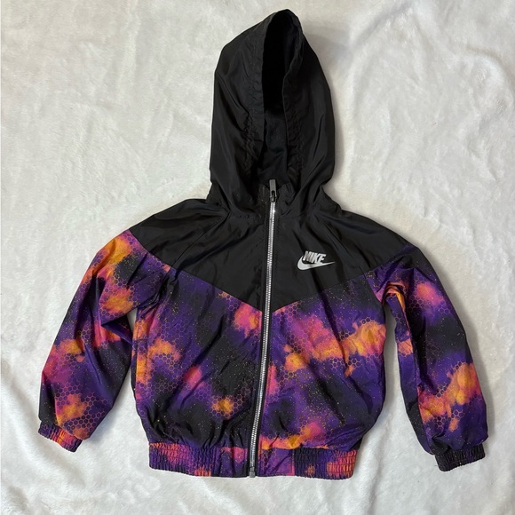 Nike Youth Black and Purple Zip-Up Jacket - Picture 1 of 3